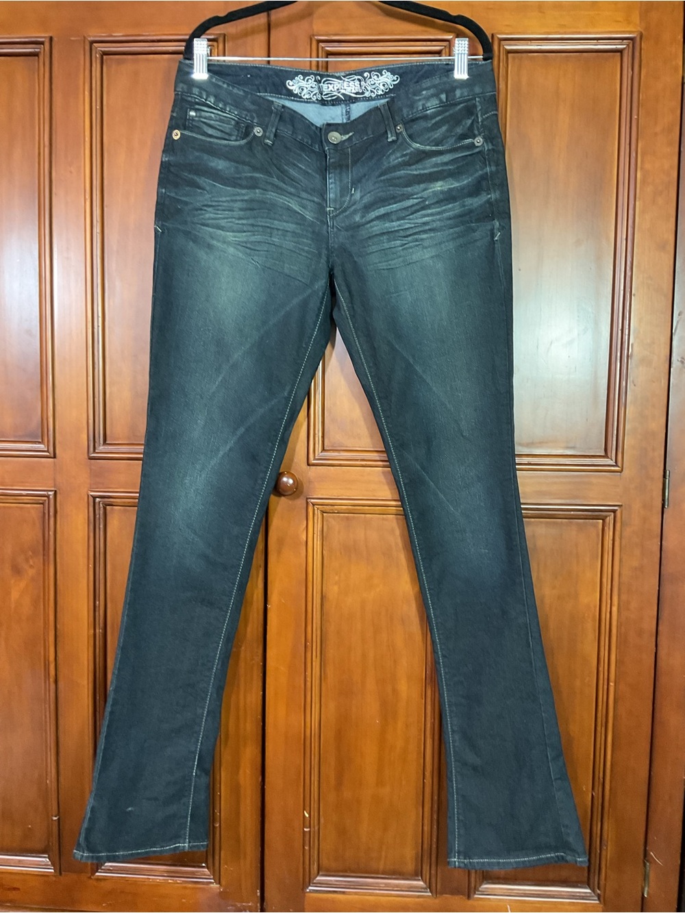 Express Womens Jeans Size 10 Stella Skyscraper Regular Fit Low Rise Lknw Distres